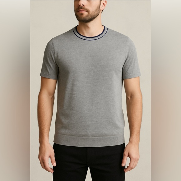 Ted Baker London Gray Short Sleeve Crewneck Sweater – Size 6 (XL) - Picture 1 of 11